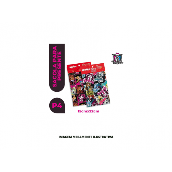 SACOLA PARA PRESENTE - CROMUS - P4 15X22cm MONSTERHIGH - CX40